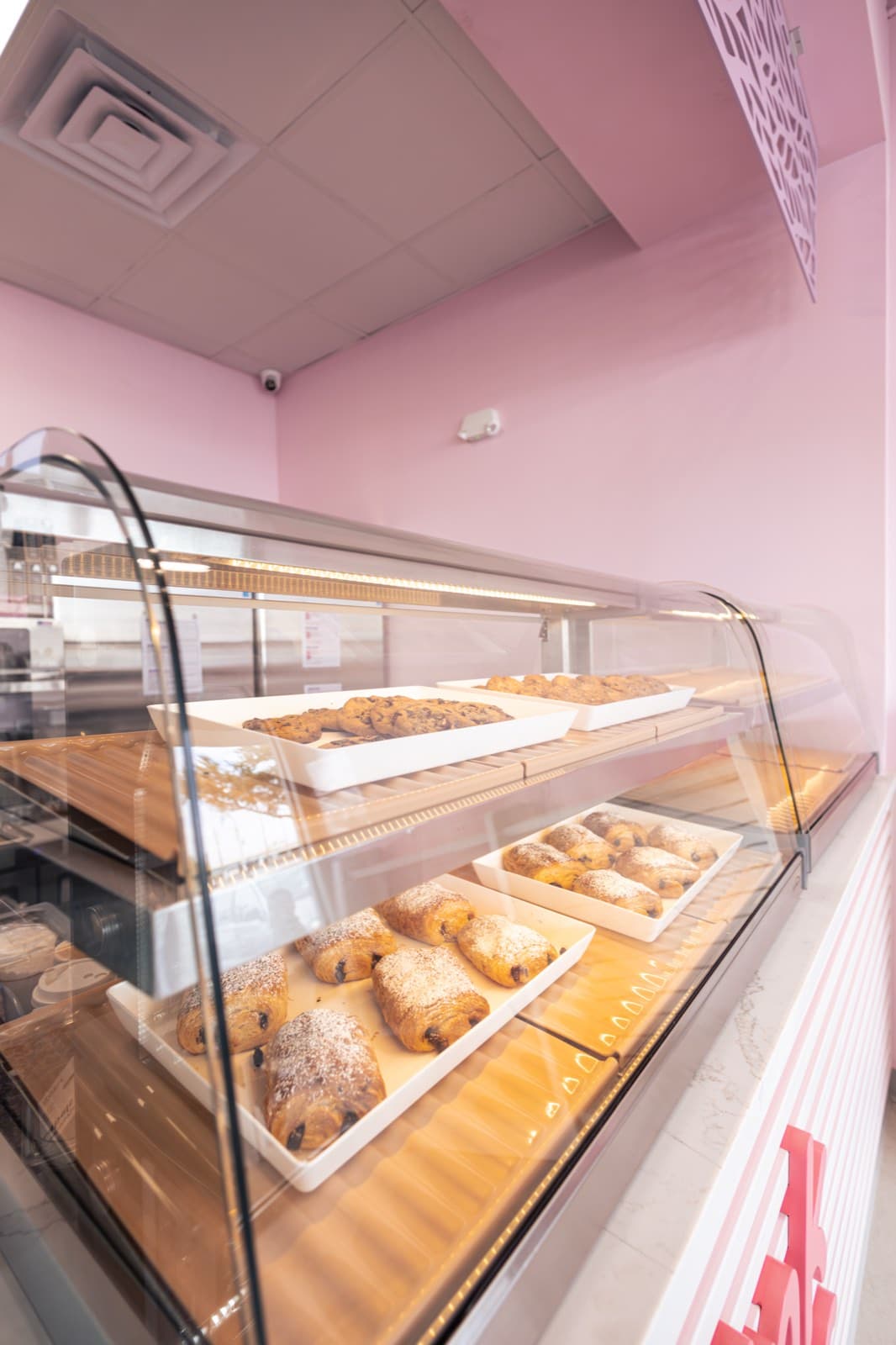 The café pastry and savory case